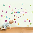 lettres murales autocollants beaux enfants pvc