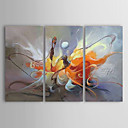 Peinture l huile realisee la main abstraite sur canevas tendu - Set de 3