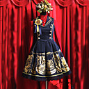 autorite de lolita infantetrone de velours bleu marin robe lolita