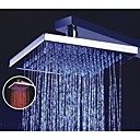 8 pouces tete de chrome carre conduit precipitations pomme de douche avec 3 campouleurs LED changeant