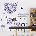 pvc romantique coeur pourpre mur d arbre autocollants