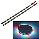 carking 3528-32smd-30cm voiture etanche LED flash decoratif rgb conduit de lumiere bande noire x2