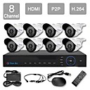 yanse 8ch 960H en temps reel campouleur kit D1 DVR IR camera etanche systeme de cameras de securite CCTV 1000tvl 712cf08