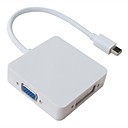 3-en-1 mini displayport mini DP coup de foudre pour cable adaptateur vga  hdmi  dvi - 25cm