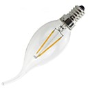 dimmable E14 2W 2xcob Epistar 400lm 2800-3200K blanc chaud conduit de lumiere filament de la bougie  AC220V 