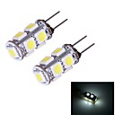 JMT-092 g4 9x5050smd 100lm 6000k lumiere blanche froide a mene la le deux broches  12V DC  2 pcs