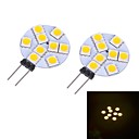 jmt085 G4 0.6W 9x5050smd 3000k lumiere LED blanc chaud le deux broches  AC  DC 12V  2 pcs