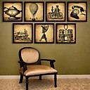 E-HOME Framed Canvas Art Retro Objects Framed Canvas Print Set of  7