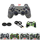 camouflage double choc jeu sans fil Bluetooth controleur  bouton protecteur  cable  etui en silicone pour sony ps3