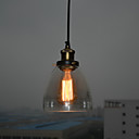 Vintage 1 Pendentif Light In Glass Shade