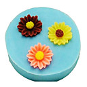 trois tournesol trou en forme de mampoule de cuisson de gateau de fondant l3.3cm  w3.3m  h1cm