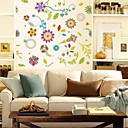 stickers muraux autocollants de mur de belles fleurs murales colorees en PVC autocollants