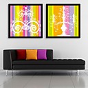 E-HOME Framed Canvas Art Lighting Pattern Framed Canvas Print Set of  2