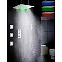 atomisation thermostatique et precipitations conduit robinet de douche 20 pouces brosse LED 3 campouleurs de la tete et du corps douche jets