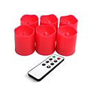 ensemble de 6 rouge en plastique de couleur conduit bougies votives avec telecommande et minuterie