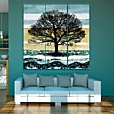 e-FOYER toile tendue arbres d art decoratif ensemble de 3 peinture