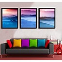 E-HOME Framed Canvas Art Multipeaked Mountains Framed Canvas Print Set of  3