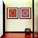 E-HOME Framed Canvas Art The Lion Head Door Decoration Framed Canvas Print Set of 2