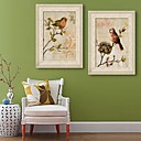 E-HOME Framed Canvas Art Branches Birds Framed Canvas Print Set of 2