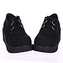 PU noir 6cm de chaussures en cuir plate-forme de punk lolita