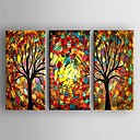 peinture l huile moderne ensemble de 3 toiles peintes main tendue resume arbre de couteau encadree