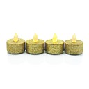 bougie pouvoir dore flamme de style rond Twinkle conduit avec la lumiere jaune - 4 pieces