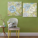 e-FOYER etire oiseaux d art de toile et de pivoine fleur decorative ensemble de 2 peinture