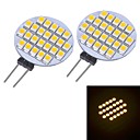 jmt089 g4 3w 144lm 3000k 24x3528smd lumiere LED blanc chaud le deux broches  12V DC  2 pcs