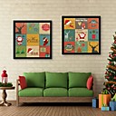 E-HOME Framed Canvas Art Christmas Framed Canvas Print Set of  2