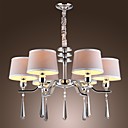lustre ancien 6 lumiere peinture metallique classique en tissu