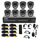 8 Channel One-Touch CCTV DVR Systeme en ligne 8 camera dome interieure