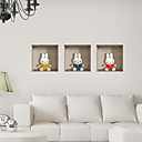 3d les murs de lapin autocollants stickers muraux