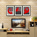 Framed Art PrintPeople Red Couple Red Woman Red People by Naxart Set of 3