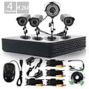 4 Channel H.264 Cmos 800TVL IR-CUT CCTV Digital CCTV DVR KIT4pcs Day Night CCTV CMOS Cameras