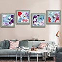 E-HOME Framed Canvas Art Flowers And Insects Framed Canvas Print Set of  4