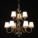 lustre ancien 9 lumiere peinture metallique classique en tissu