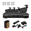 Kit de Video-Surveillance Prix Casse : DVR 4 Canaux 4 Cameras Vision Nocturne