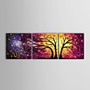 main peinture l huile peinte arbre paysage de l argent avec etire ensemble de 3 chassis