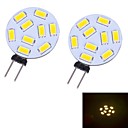 jmt235 g4 1.2w 9x5730smd 350lm 3000k lumiere LED blanc chaud le deux broches  12V DC  2 pcs