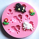 moutons et des fleurs fondant outils gateau silicone  cake de decoration l7.7cm   w7.7cm h1cm