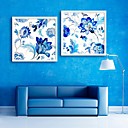 E-HOME Framed Canvas Art The Blue Patterns Framed Canvas Print Set of  2