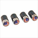 fibre de carbone bricolage motif de drapeau americain pneus universel bouchons de valve dair - noir 4pcs