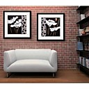 E-HOME Framed Canvas Art Flower Framed Canvas Print Set of 2