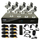 8 DVR systeme de videosurveillance de la Manche 8 Camera Warterproof exterieure PTZ Control