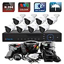 yanse 8 canaux D1 en temps reel systeme campouleur kit CCTV DVR Camera IR etanche cameras de securite 714cc08