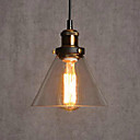 Vintage 1 Pendentif Light In Glass Shade