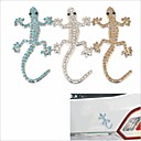 3d cristal gecko autocollant de decoration de voiture de plaques dacier inoxydable bricolage