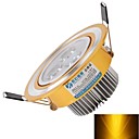 ultra-mince ronde 3w 3-conduit de lumiere jaune 300lm AC LED plafonnier 85 ~ 265V