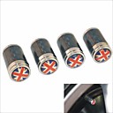 fibre de carbone bricolage britanniques motif de drapeau pneus universel bouchons de valve dair - noir 4pcs