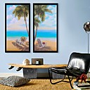 E-HOME  Framed Canvas ArtThe Seaside Leisure Framed Canvas Print Set of  2